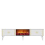 Hanah Home Doruk Fireplace - Blanco y Dorado